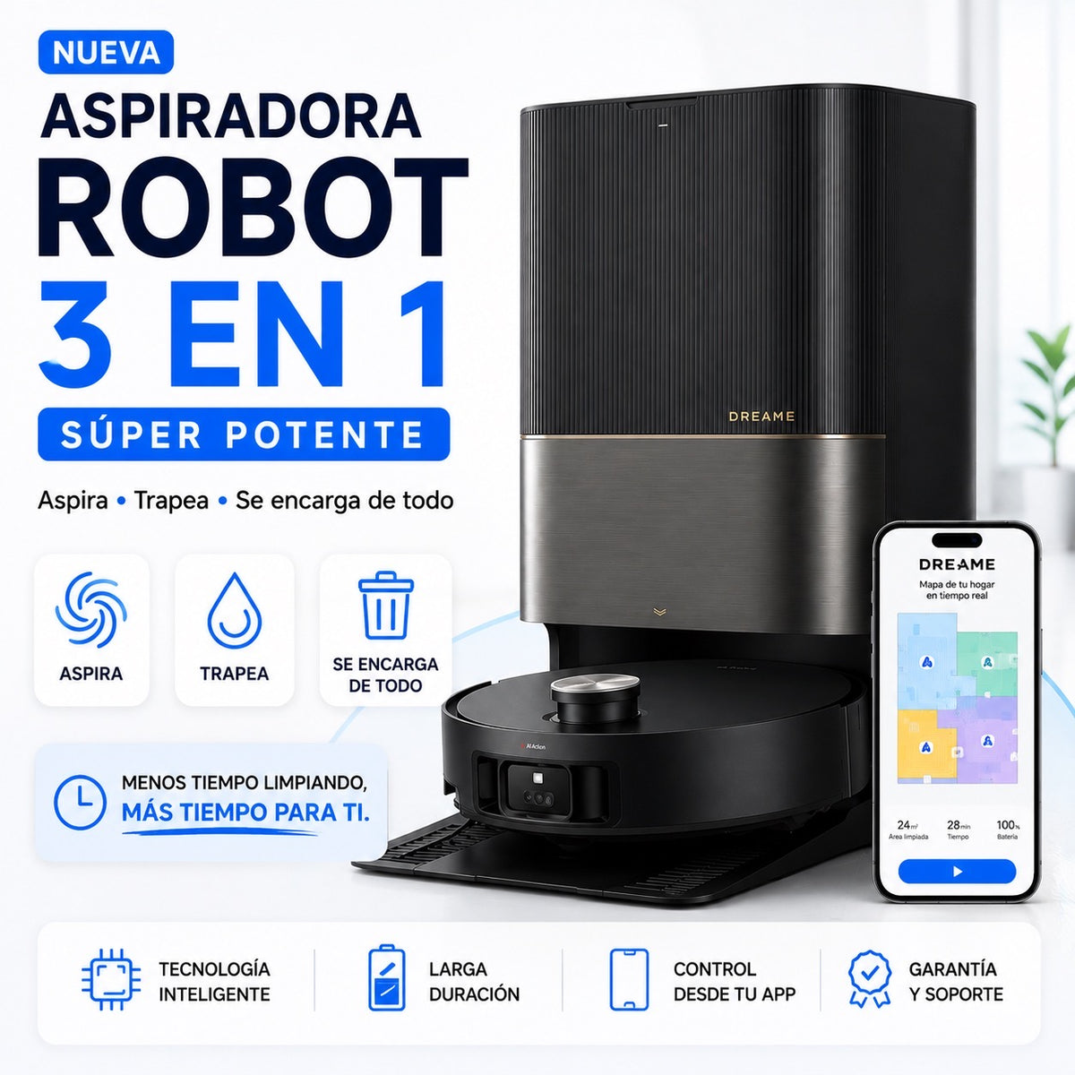 Aspiradora Robot 3 en 1